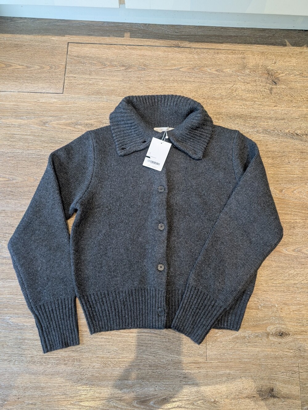 OAK + FORT Wasphalt Gray Knit Button Cardigan